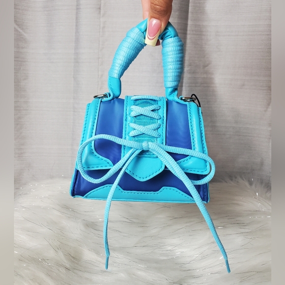 STEVE MADDEN mini turquoise bdoraa flap top handle crossbosy bag - Picture 3 of 8